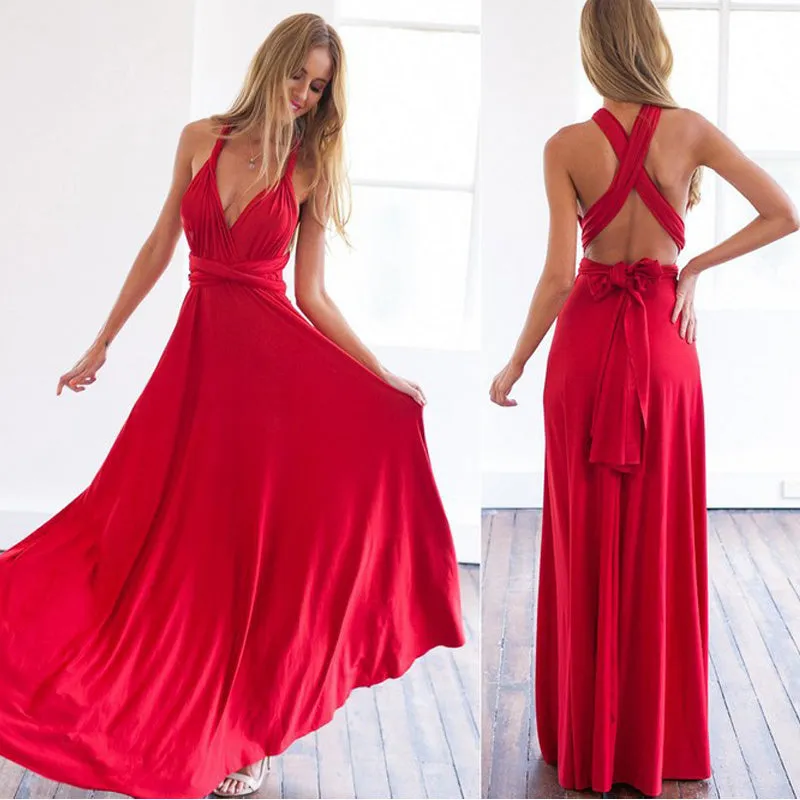 15 Multi wear wrap couture maxi boho fashion dress