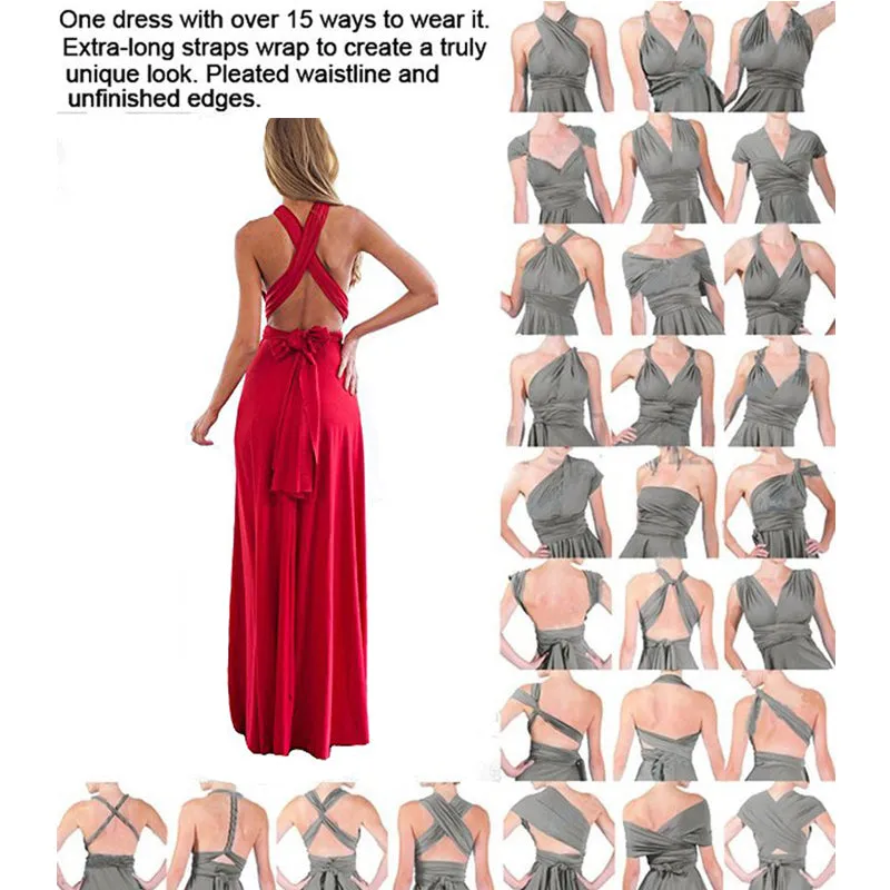 15 Multi wear wrap couture maxi boho fashion dress