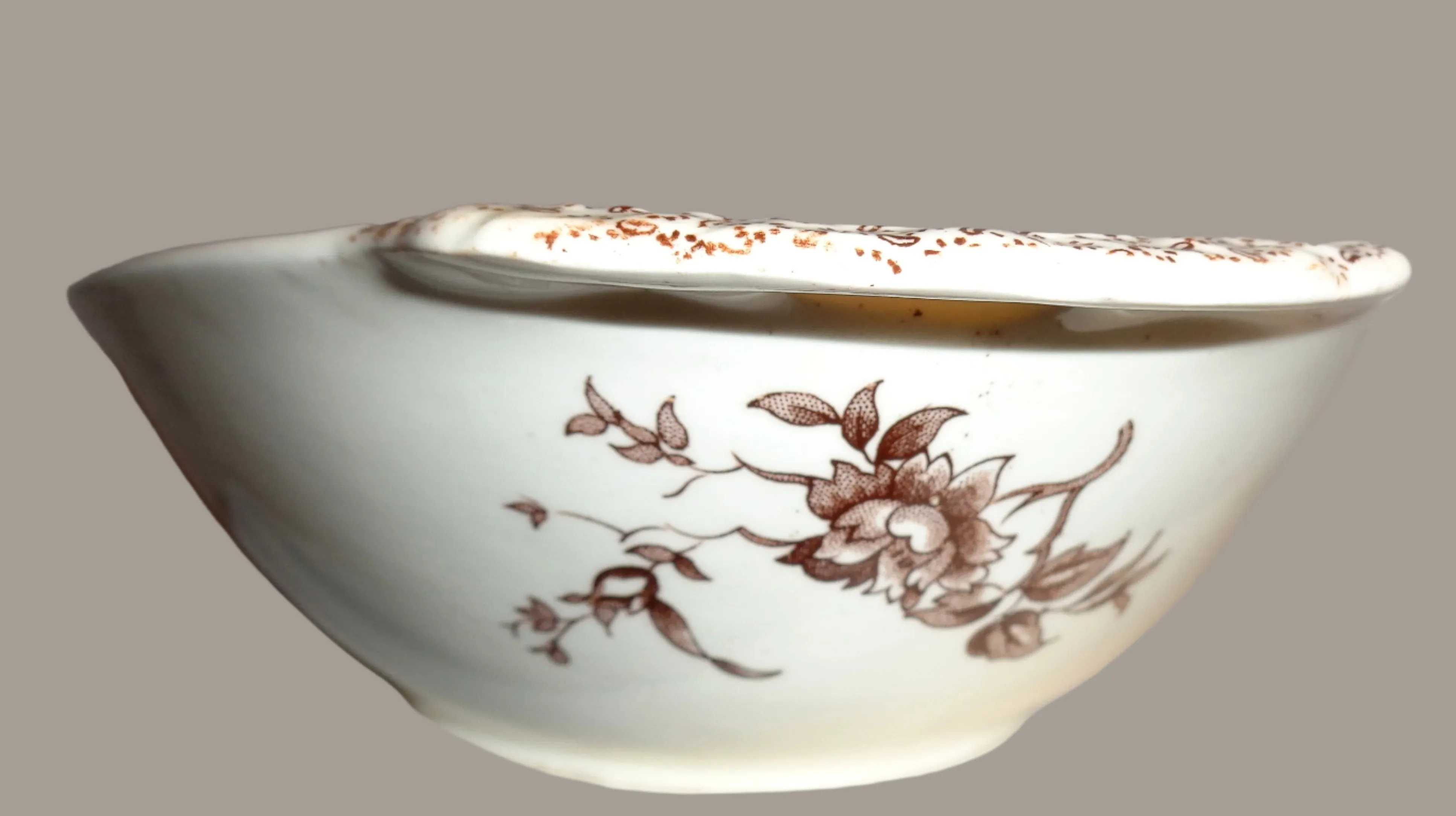 1920s Mason's Ironstone Watteau Brown Two Handled Serving Dish