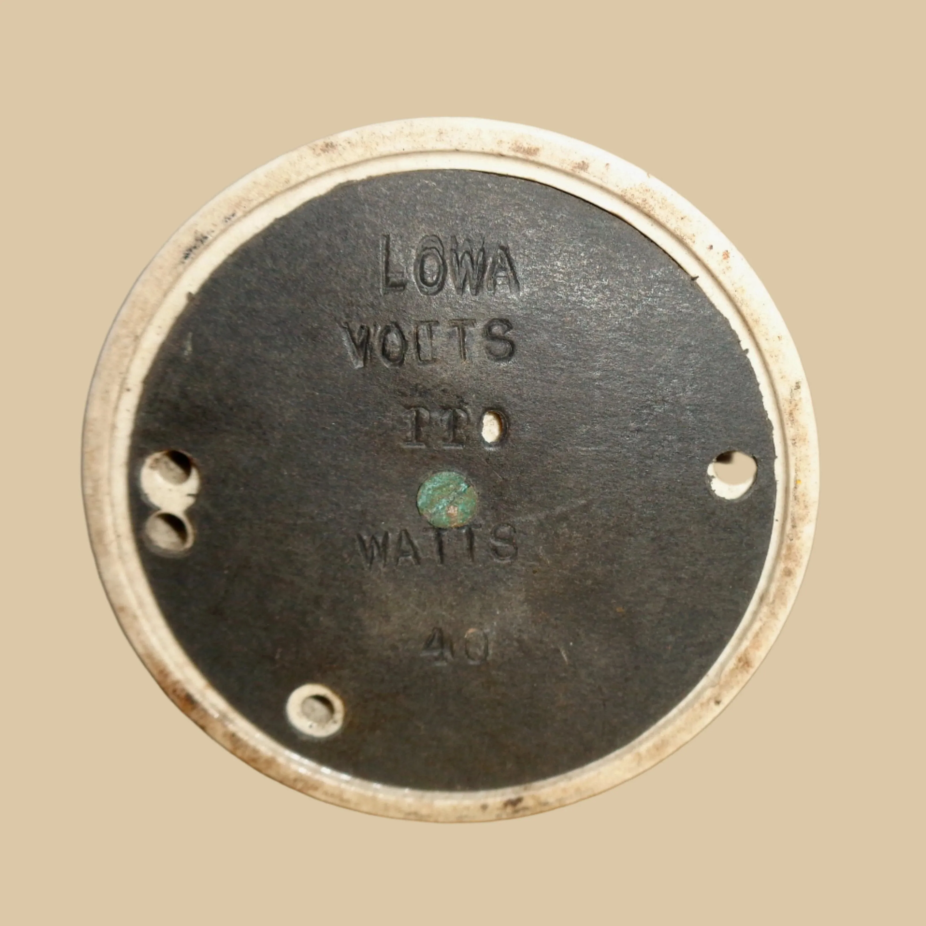 1930s Vintage Rotary Dimmer Light Switch With A Ceramic Base & Brass Cover