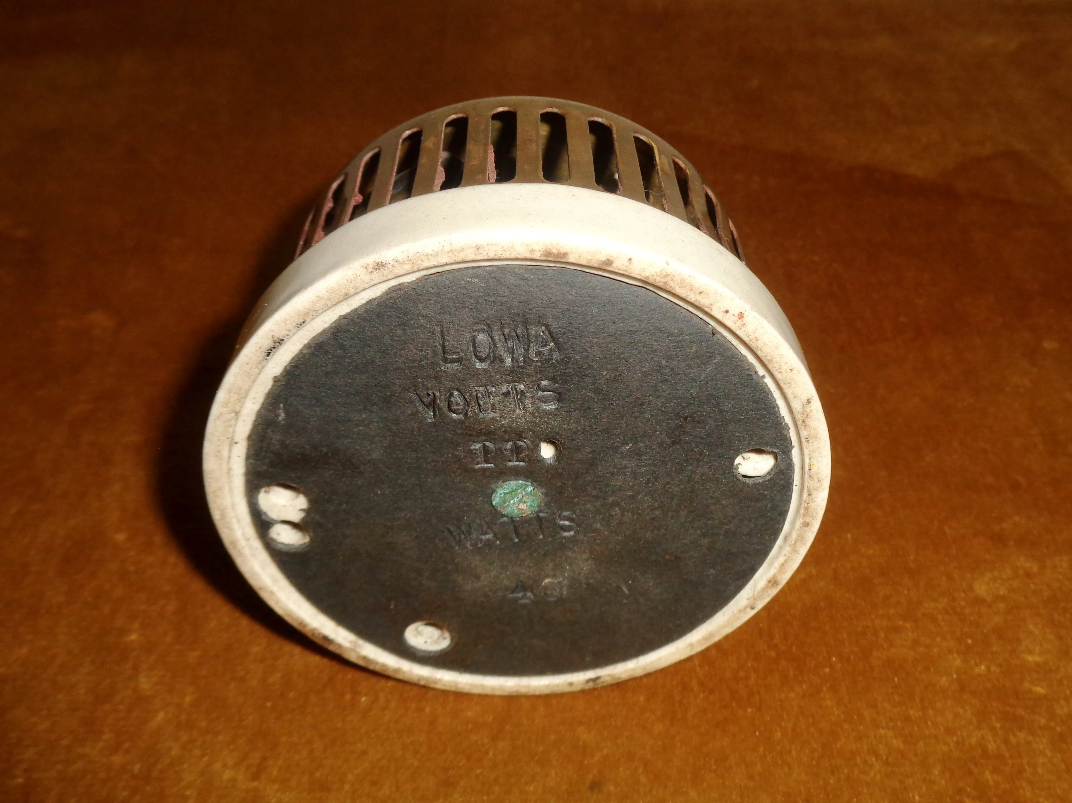 1930s Vintage Rotary Dimmer Light Switch With A Ceramic Base & Brass Cover