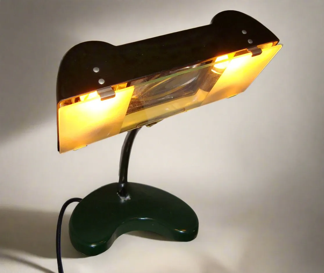 1940s Magnifying Desk Lamp EDL Lens-Lite Hawk
