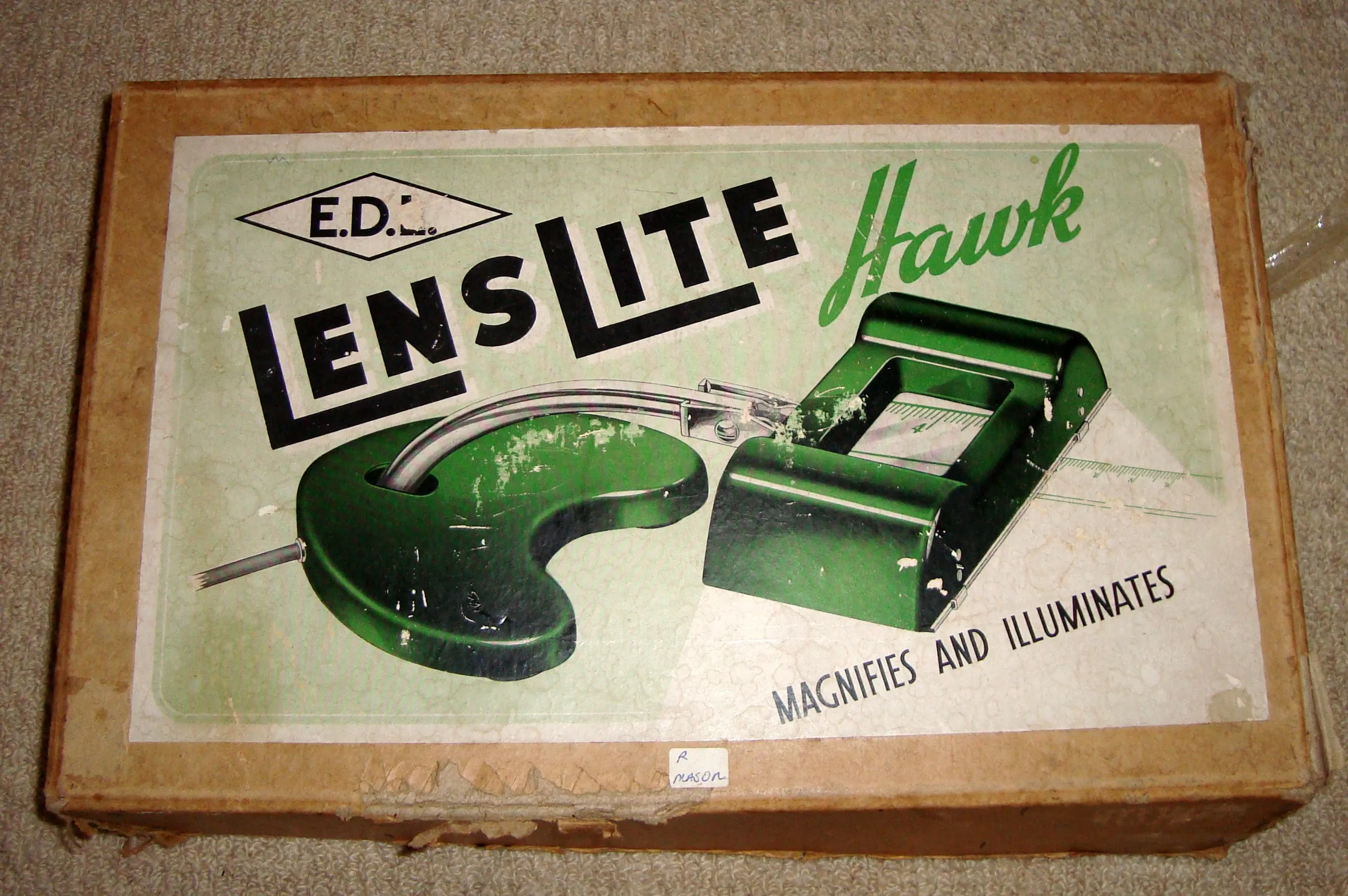 1940s Magnifying Desk Lamp EDL Lens-Lite Hawk