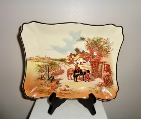 1952 Royal Doulton Rustic England Rectangular Scalloped Sandwich Dish D6297