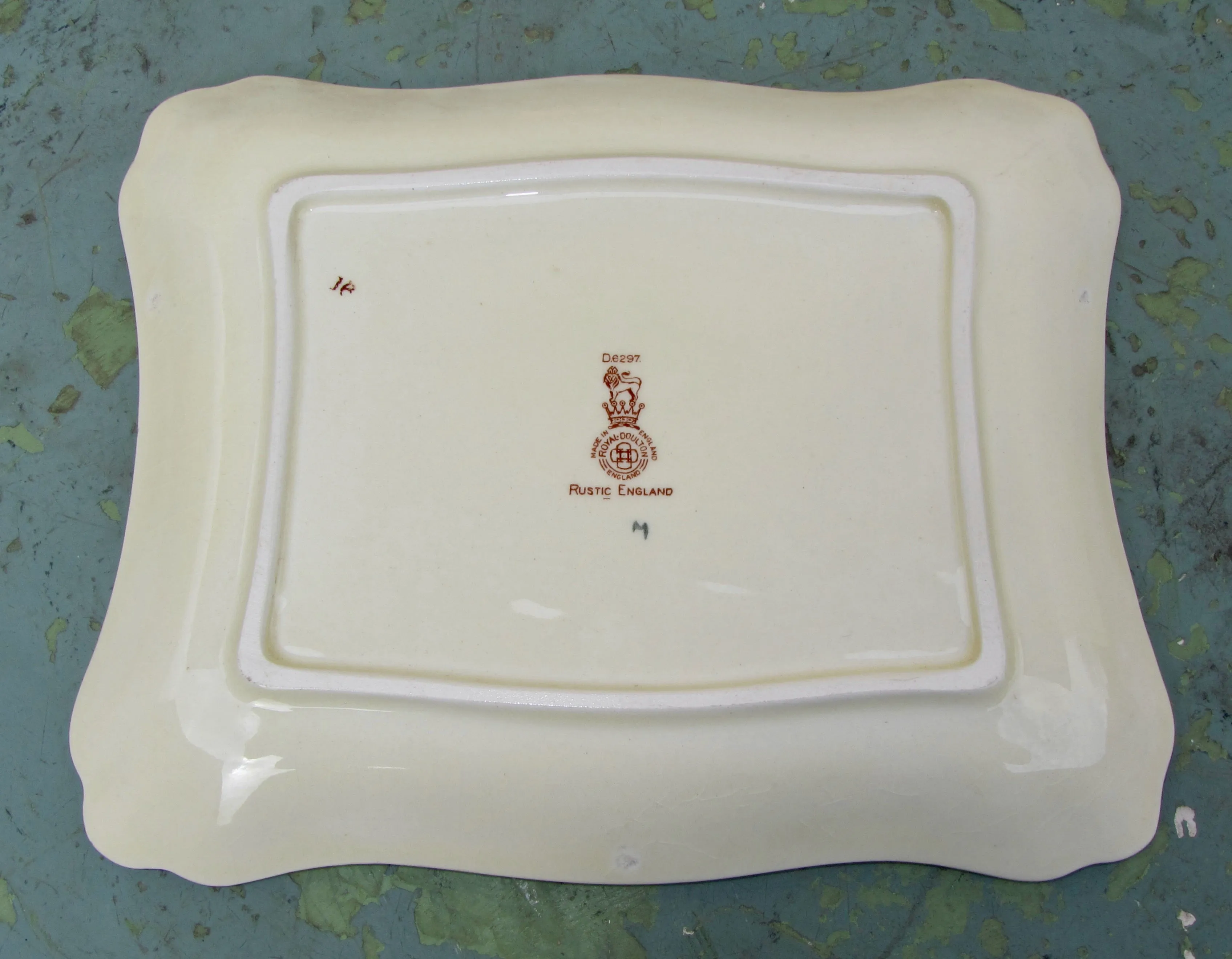 1952 Royal Doulton Rustic England Rectangular Scalloped Sandwich Dish D6297