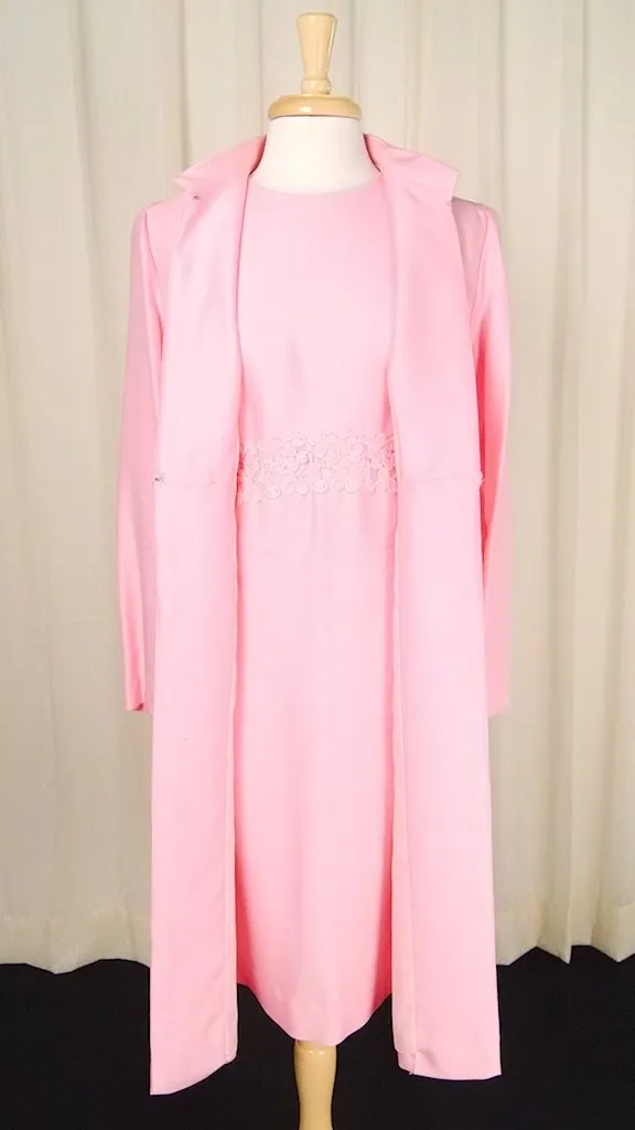 1960s pink Shift w Coat Dress