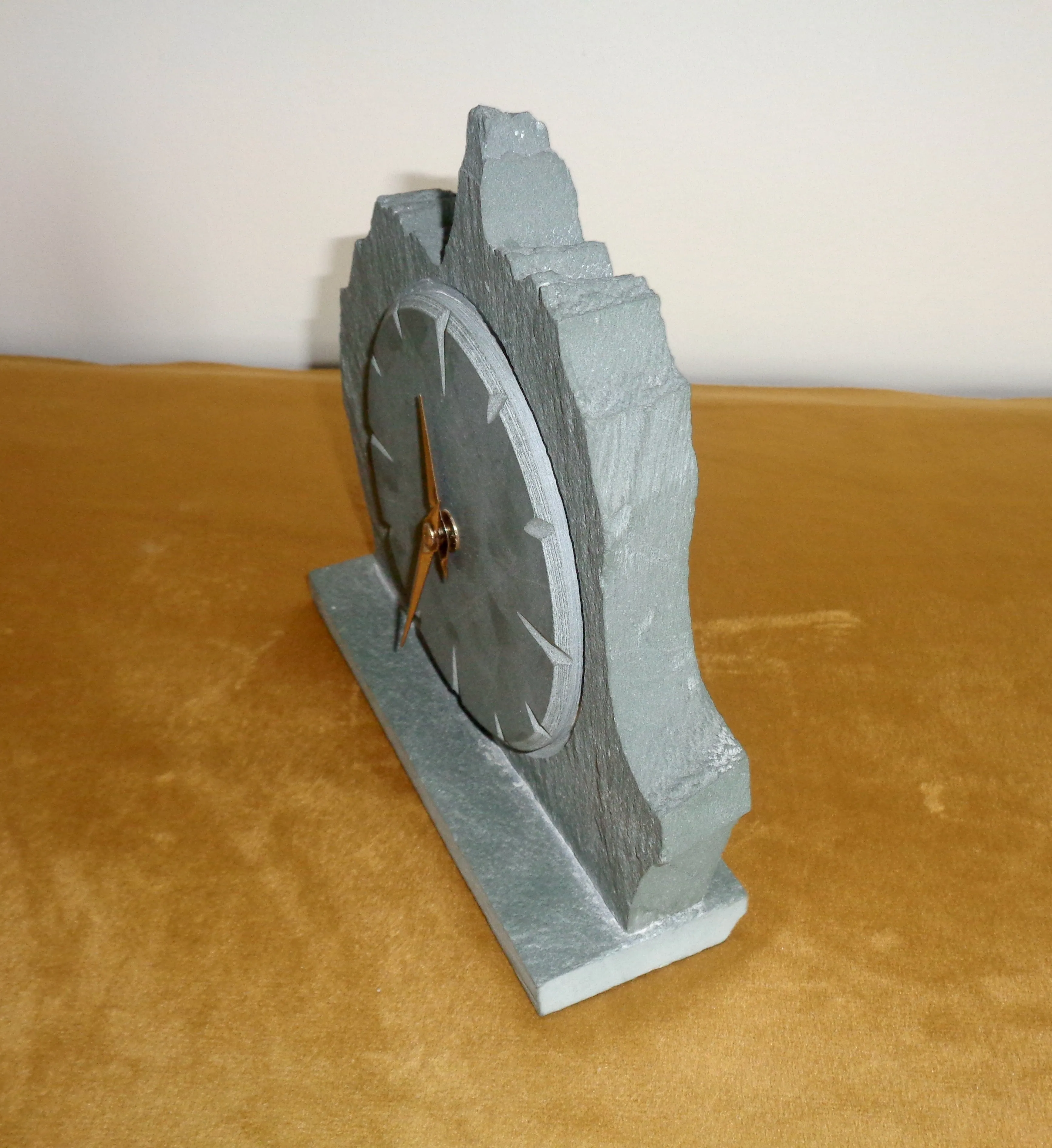 1965 Smiths Movement Desk Clock Set in Lake District Slate