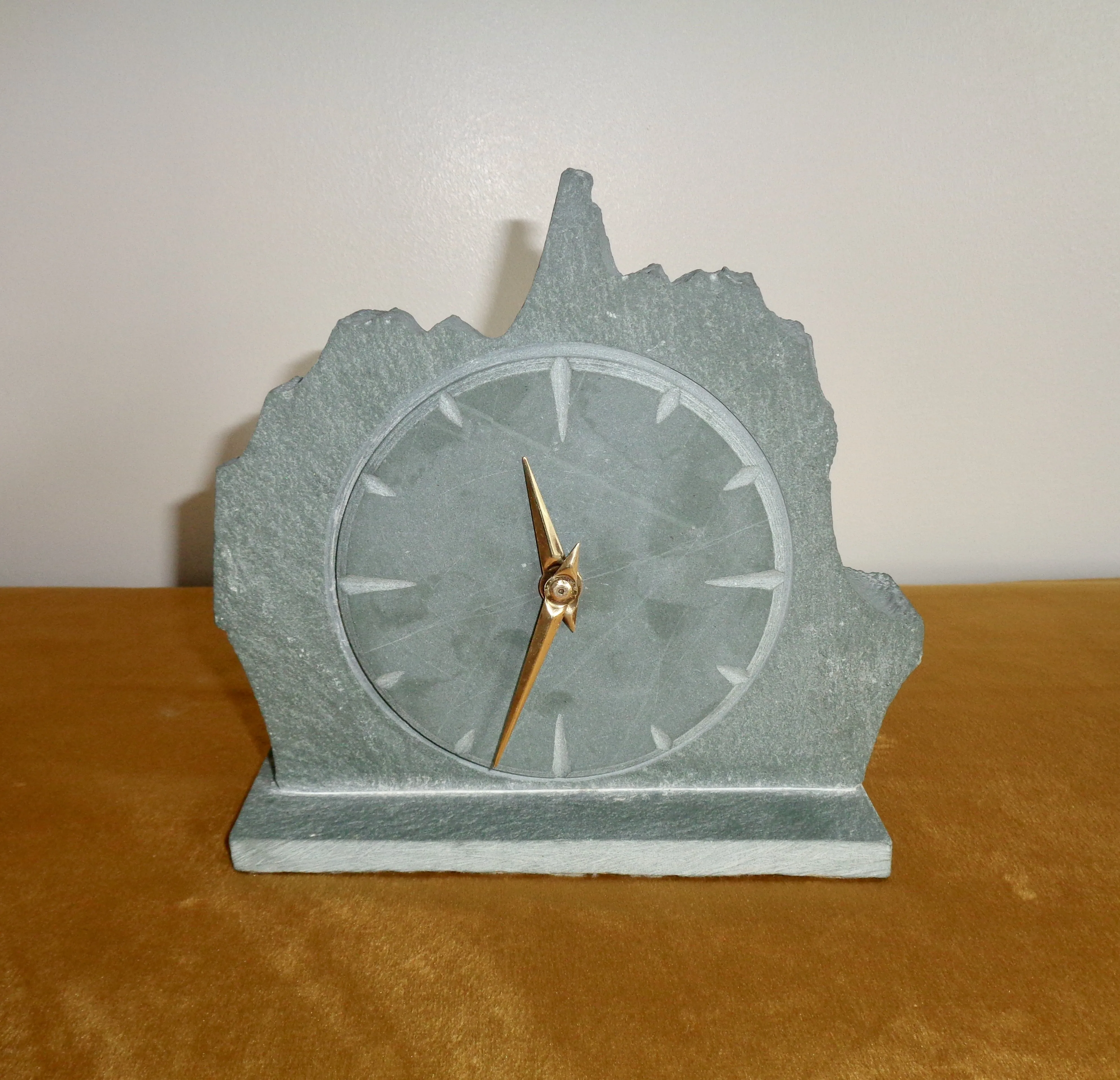 1965 Smiths Movement Desk Clock Set in Lake District Slate