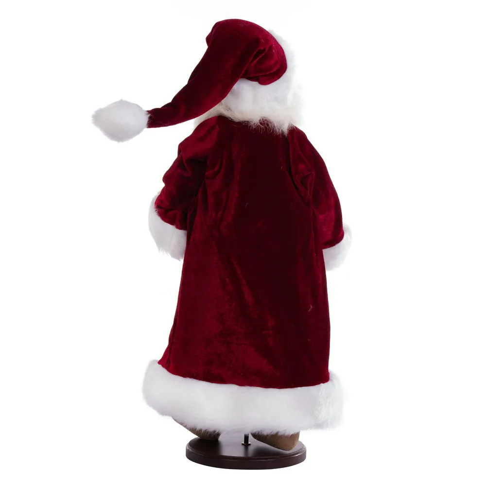 19" Deck The Halls Santa Doll with Stand