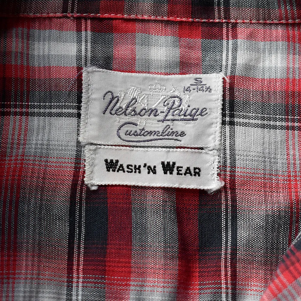 60’s Nelson Paige オンブレチェック柄 オープンカラーシャツ 230807H