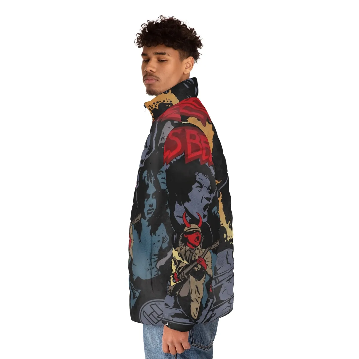 ACDC Hells Bells Comics Inspired Puffer Jacket