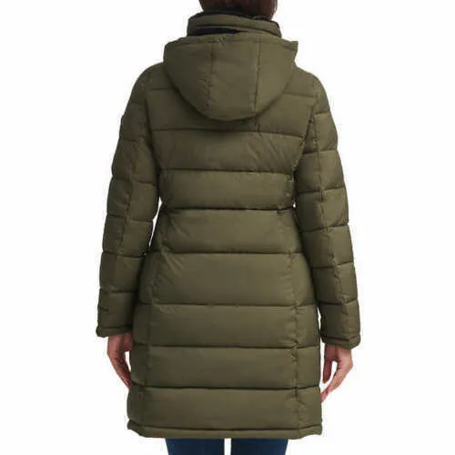 Andrew Marc Ladies' Long Stretch Parka Coat Fur Lined Hood Jacket