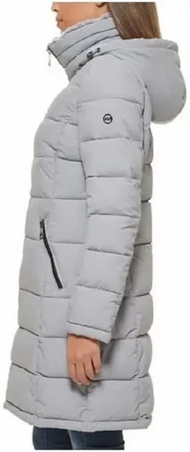 Andrew Marc Ladies' Long Stretch Parka Coat Fur Lined Hood Jacket