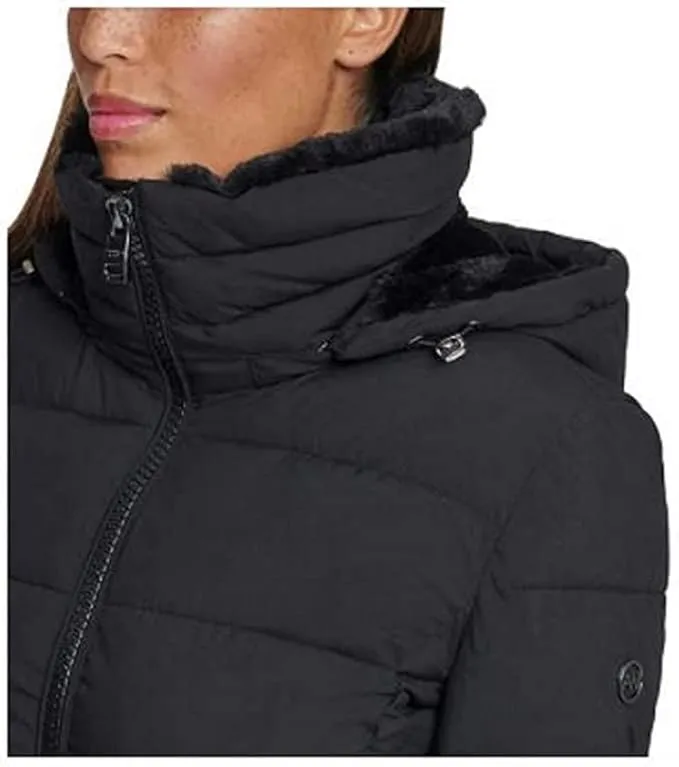 Andrew Marc Ladies' Long Stretch Parka Coat Fur Lined Hood Jacket
