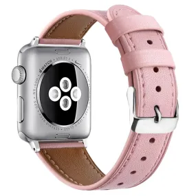 Apple Watch (45mm) top layer cowhide genuine leather watch strap - Pink
