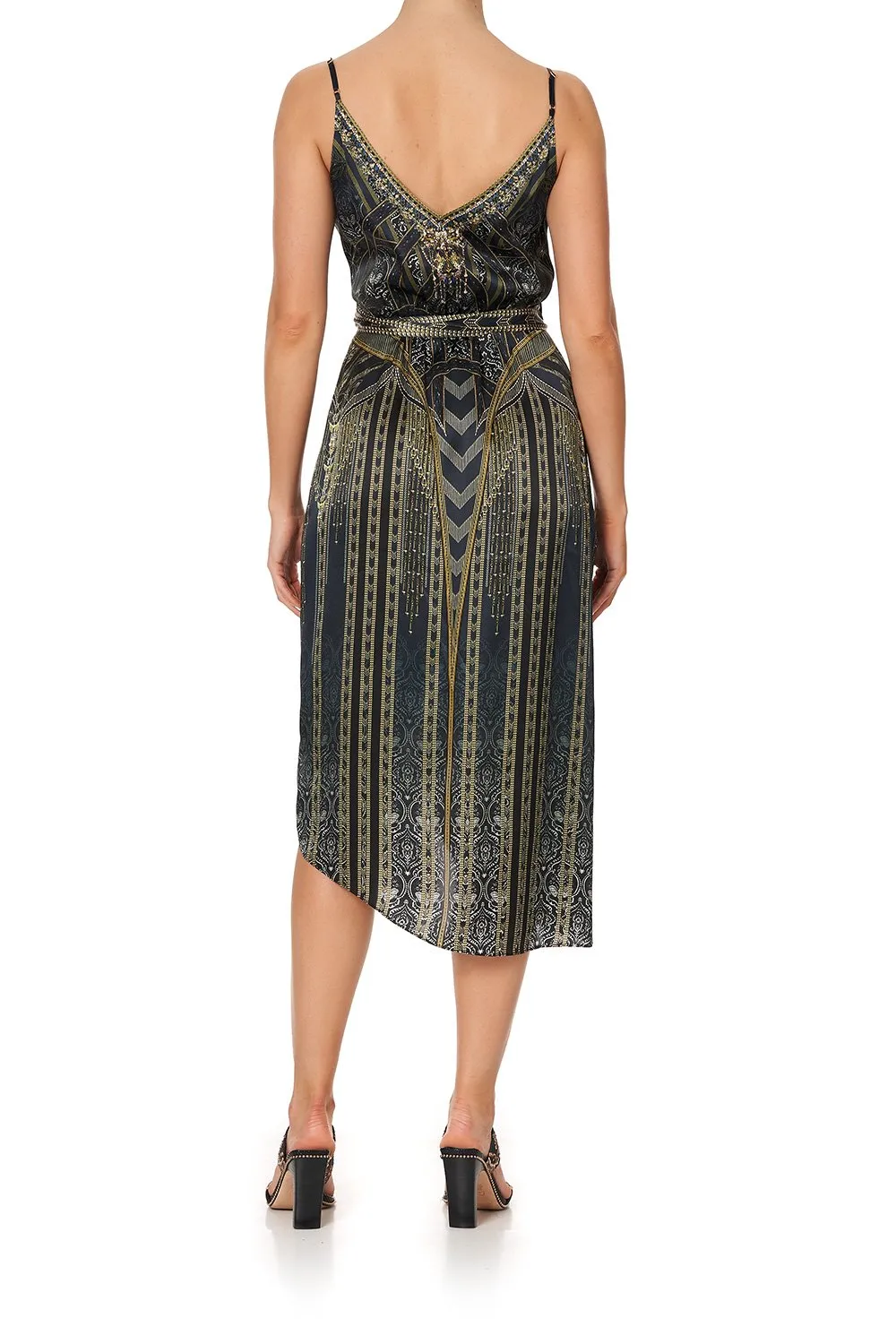 ASYMMETRICAL WRAP DRESS WITH STRAPS GREAT SCOTT