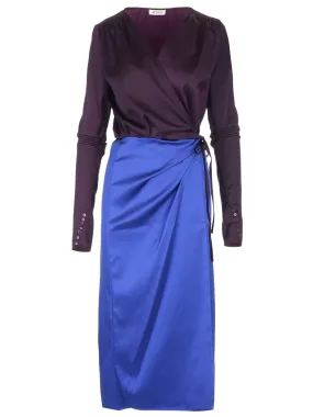 Attico Contrast Wrap Dress