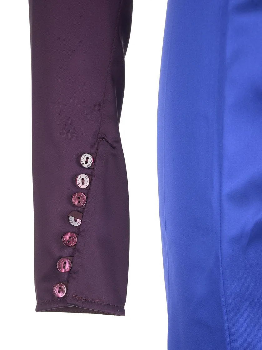 Attico Contrast Wrap Dress