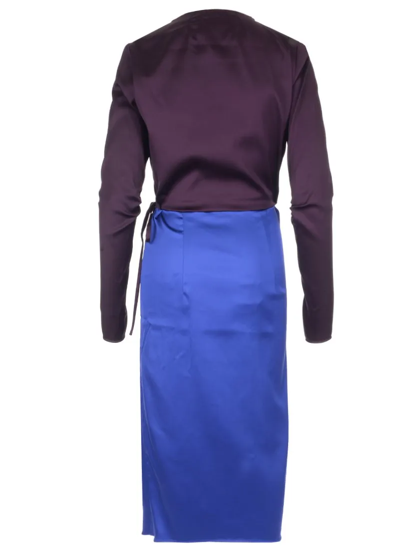 Attico Contrast Wrap Dress