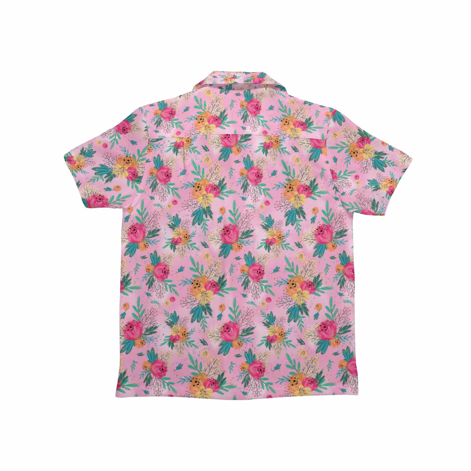 Australian Floral Pink  Little Boys Hawaiian Shirt