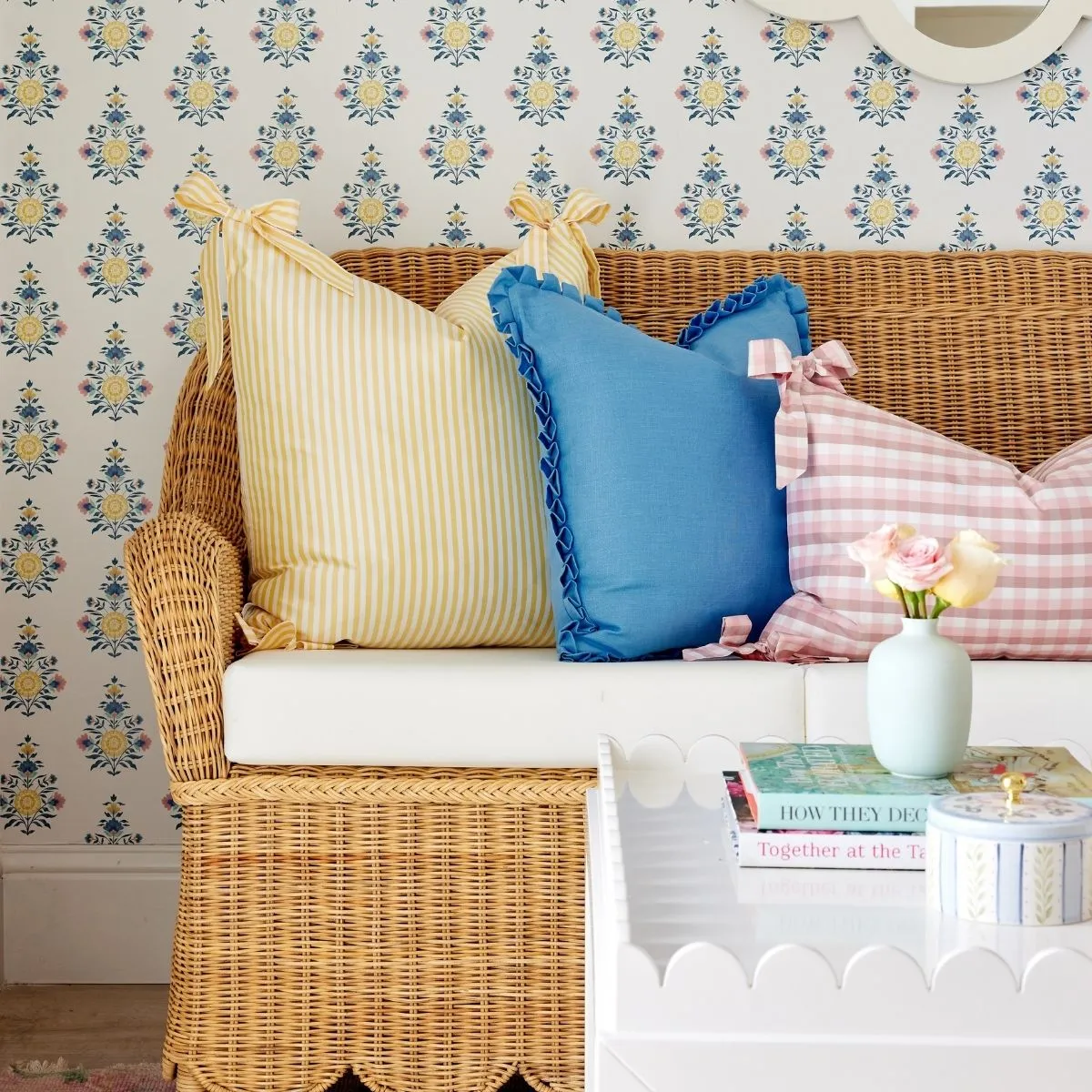 Beth Box Pleat Pillow in Cornflower