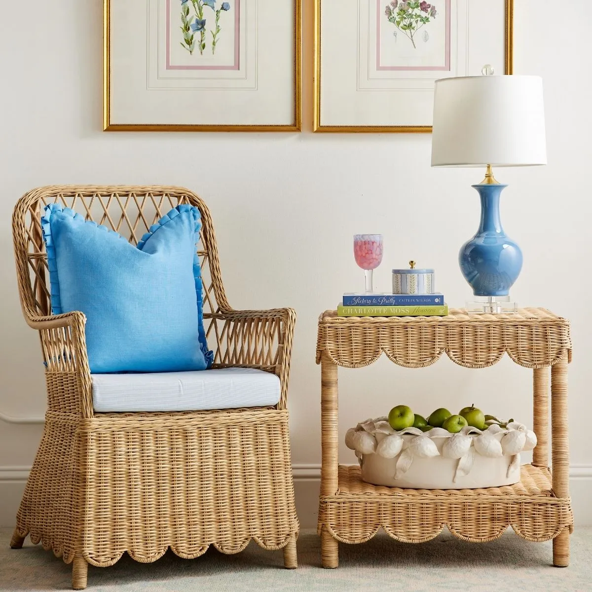 Beth Box Pleat Pillow in Cornflower