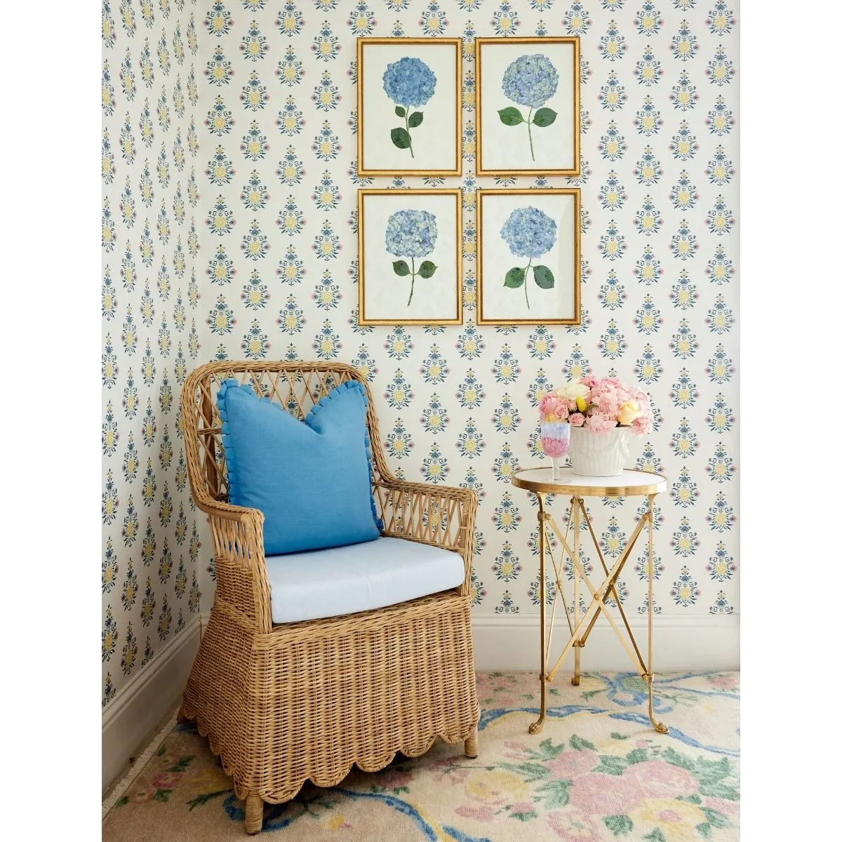 Beth Box Pleat Pillow in Cornflower
