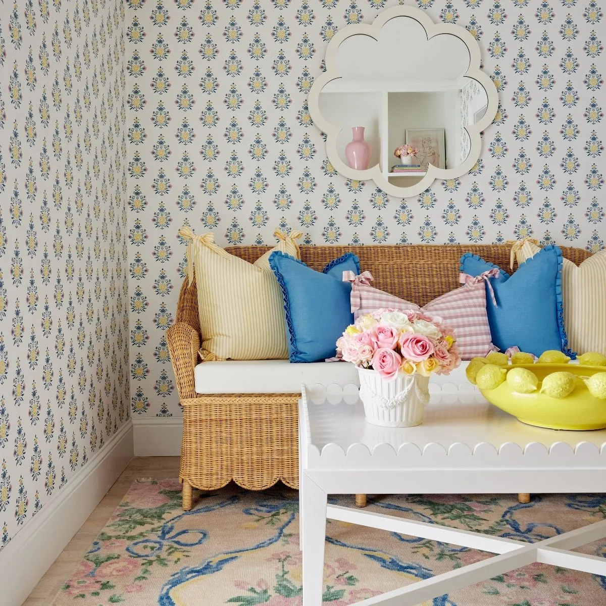 Beth Box Pleat Pillow in Cornflower