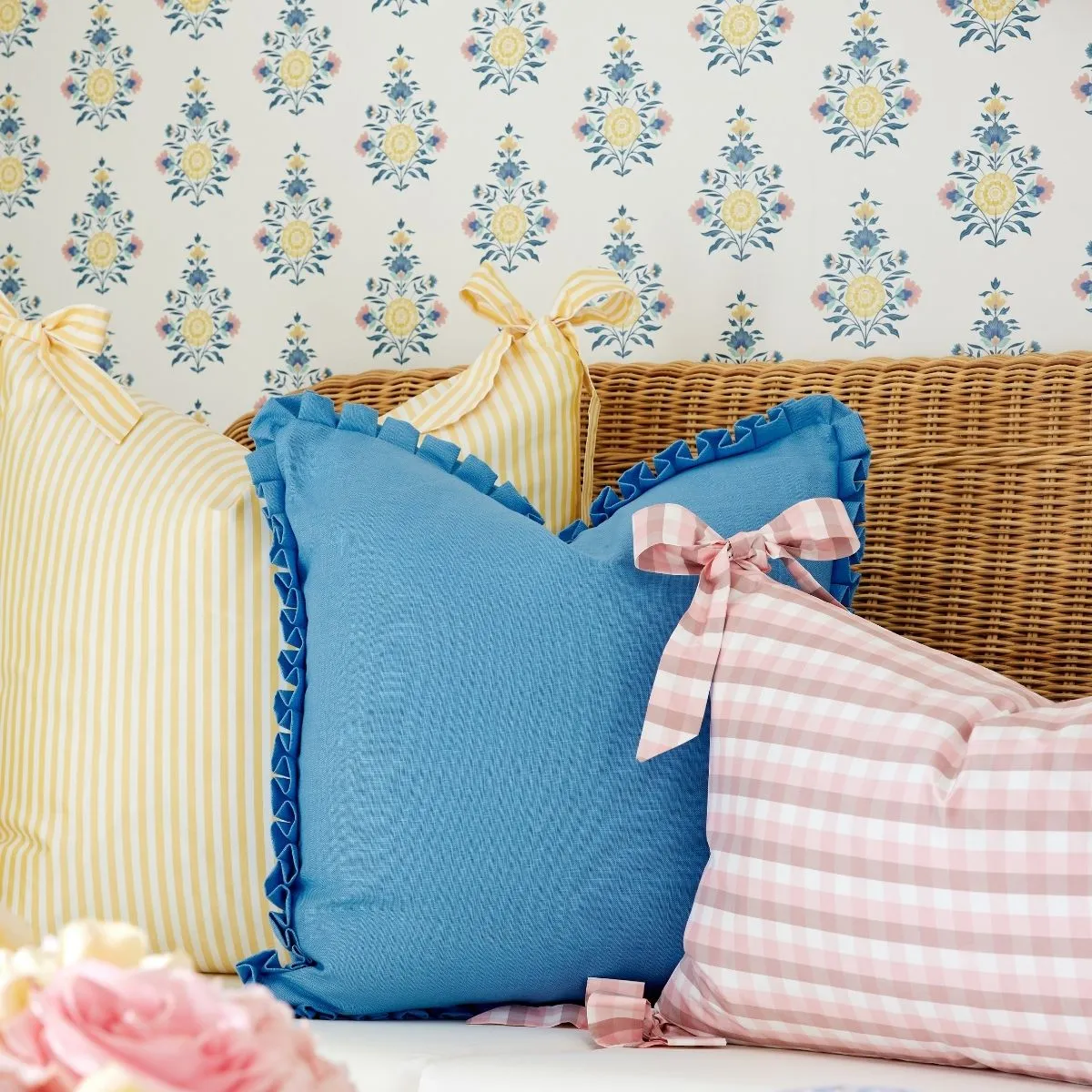 Beth Box Pleat Pillow in Cornflower