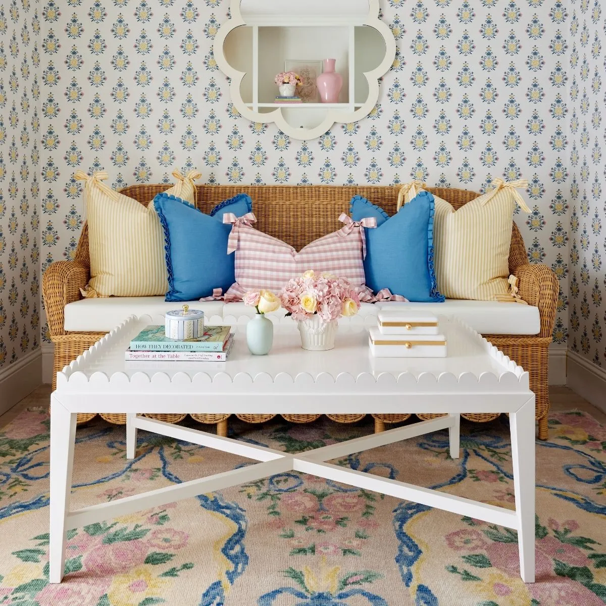 Beth Box Pleat Pillow in Cornflower