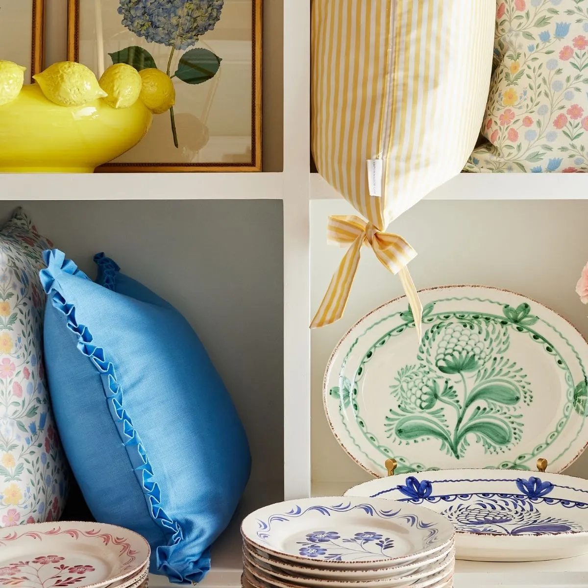 Beth Box Pleat Pillow in Cornflower