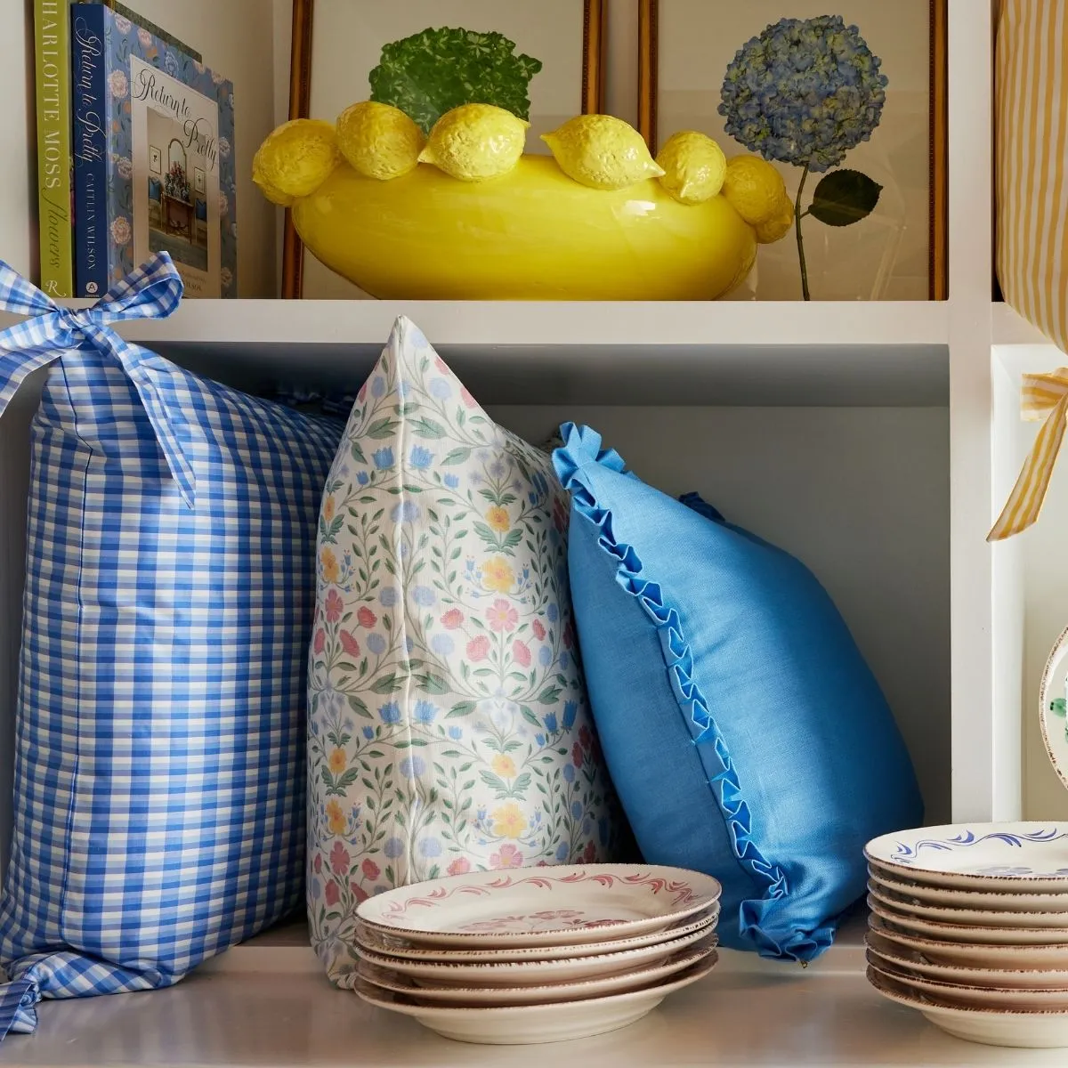 Beth Box Pleat Pillow in Cornflower
