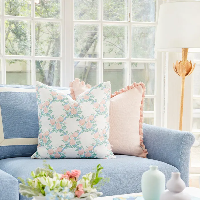 Beth Box Pleat Pillow in Peach