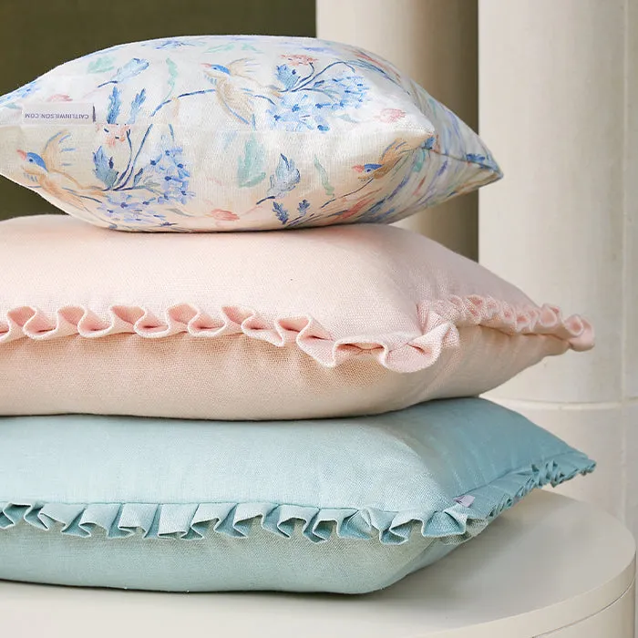 Beth Box Pleat Pillow in Peach