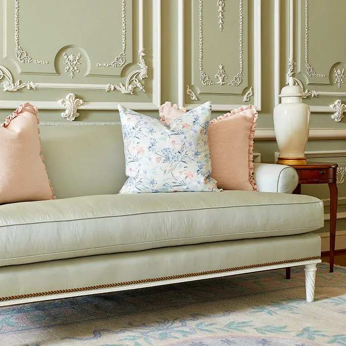 Beth Box Pleat Pillow in Peach