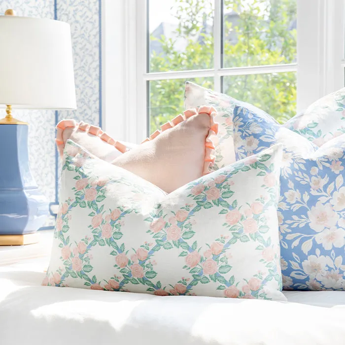 Beth Box Pleat Pillow in Peach