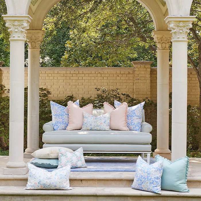 Beth Box Pleat Pillow in Peach
