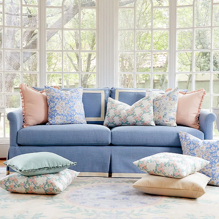 Beth Box Pleat Pillow in Peach
