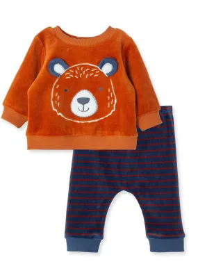 Big Bear Velour Jogger Set | Little Me