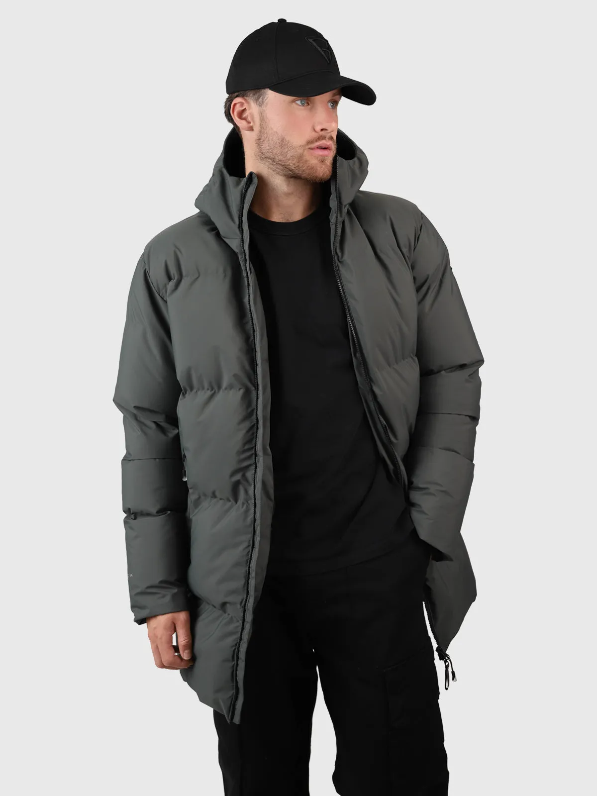 Bigmain Men Long Puffer Jacket | Mud Green