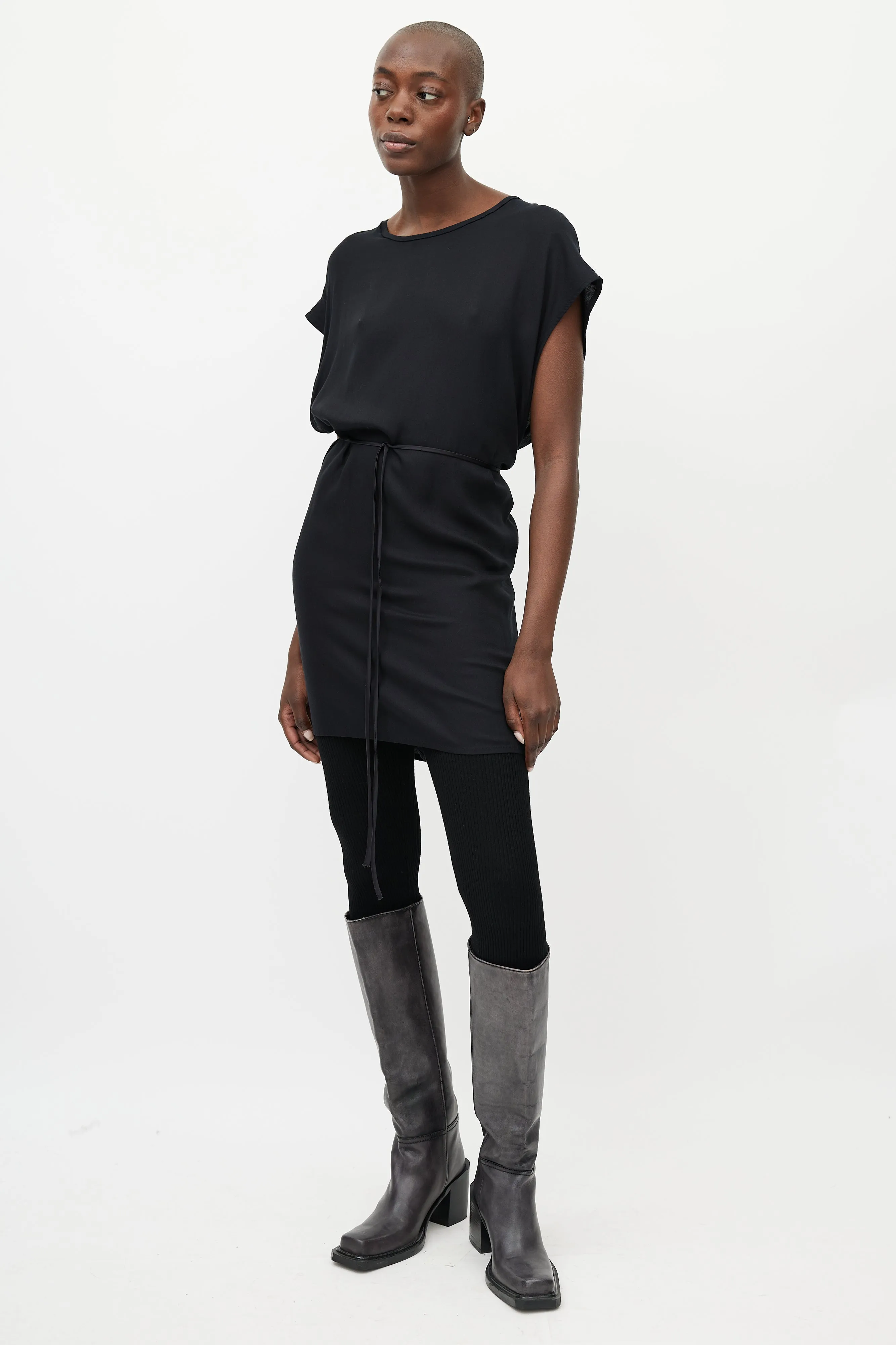Black Wrap Tunic Dress
