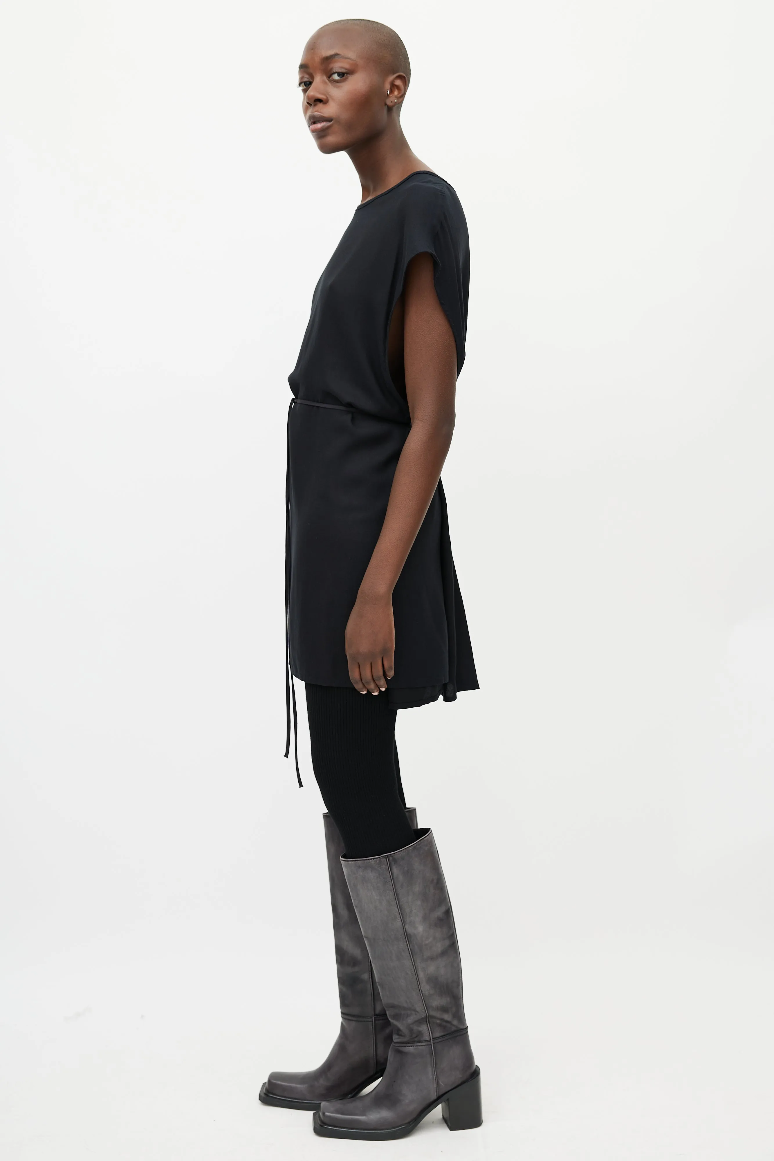 Black Wrap Tunic Dress
