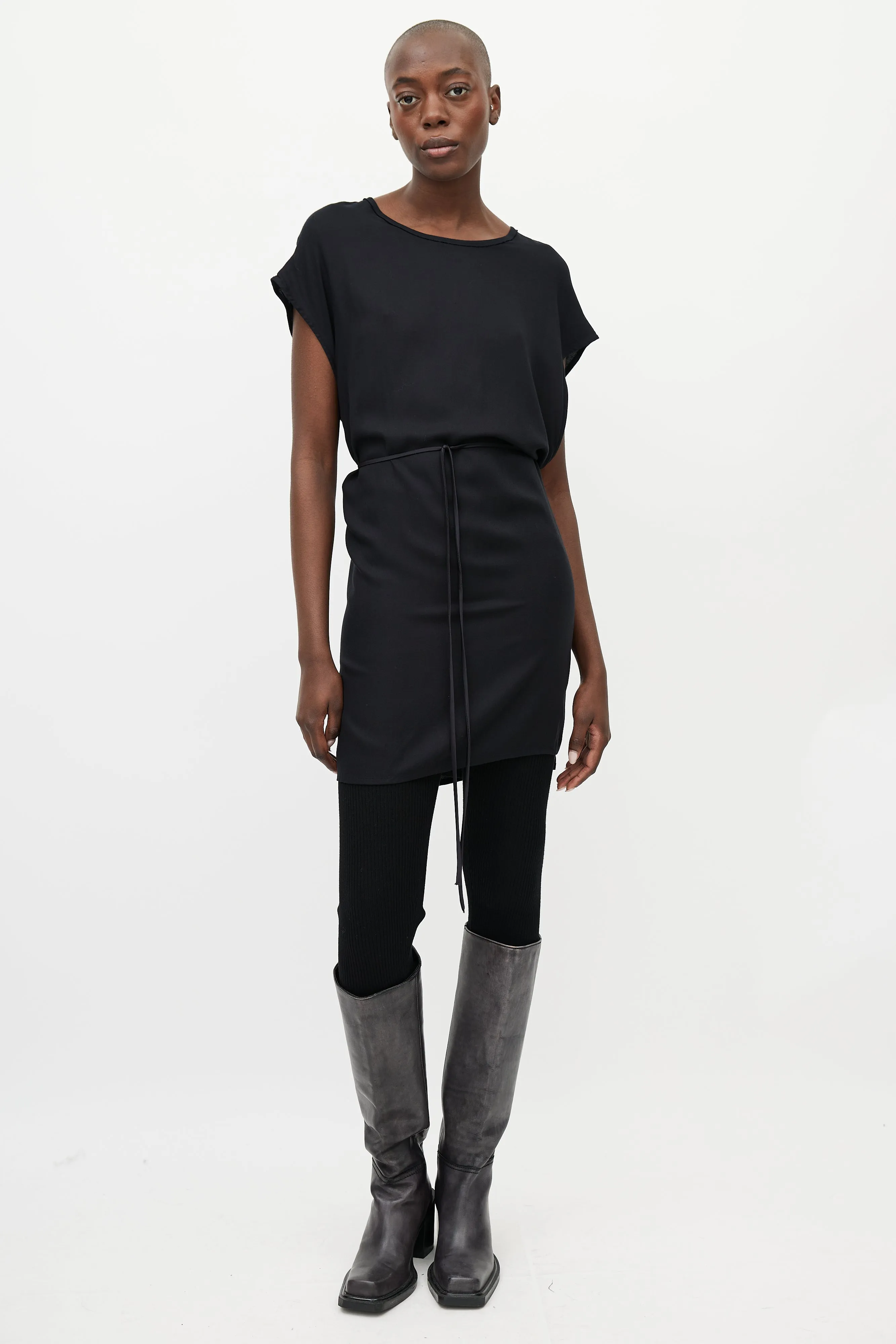 Black Wrap Tunic Dress