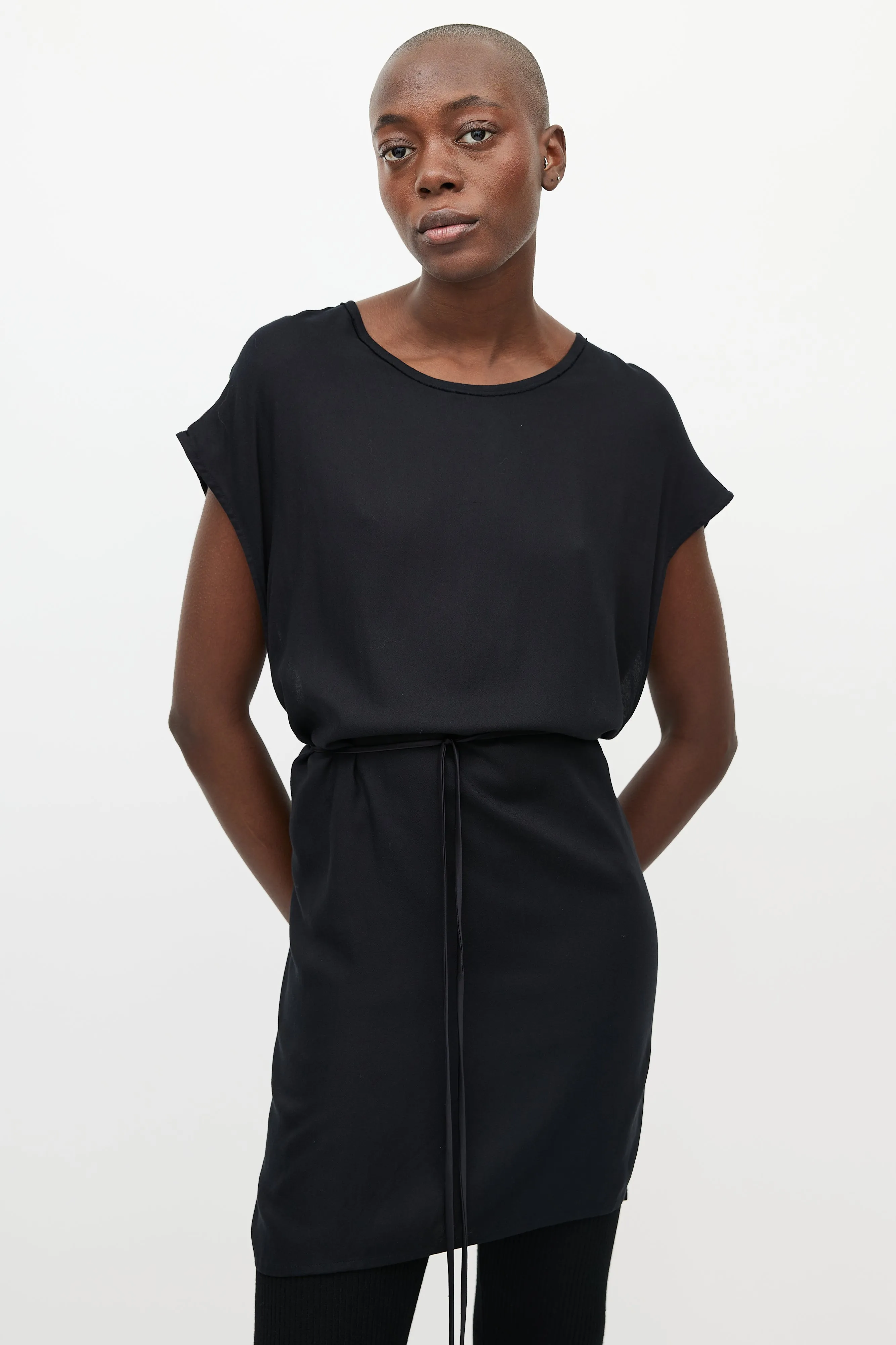 Black Wrap Tunic Dress