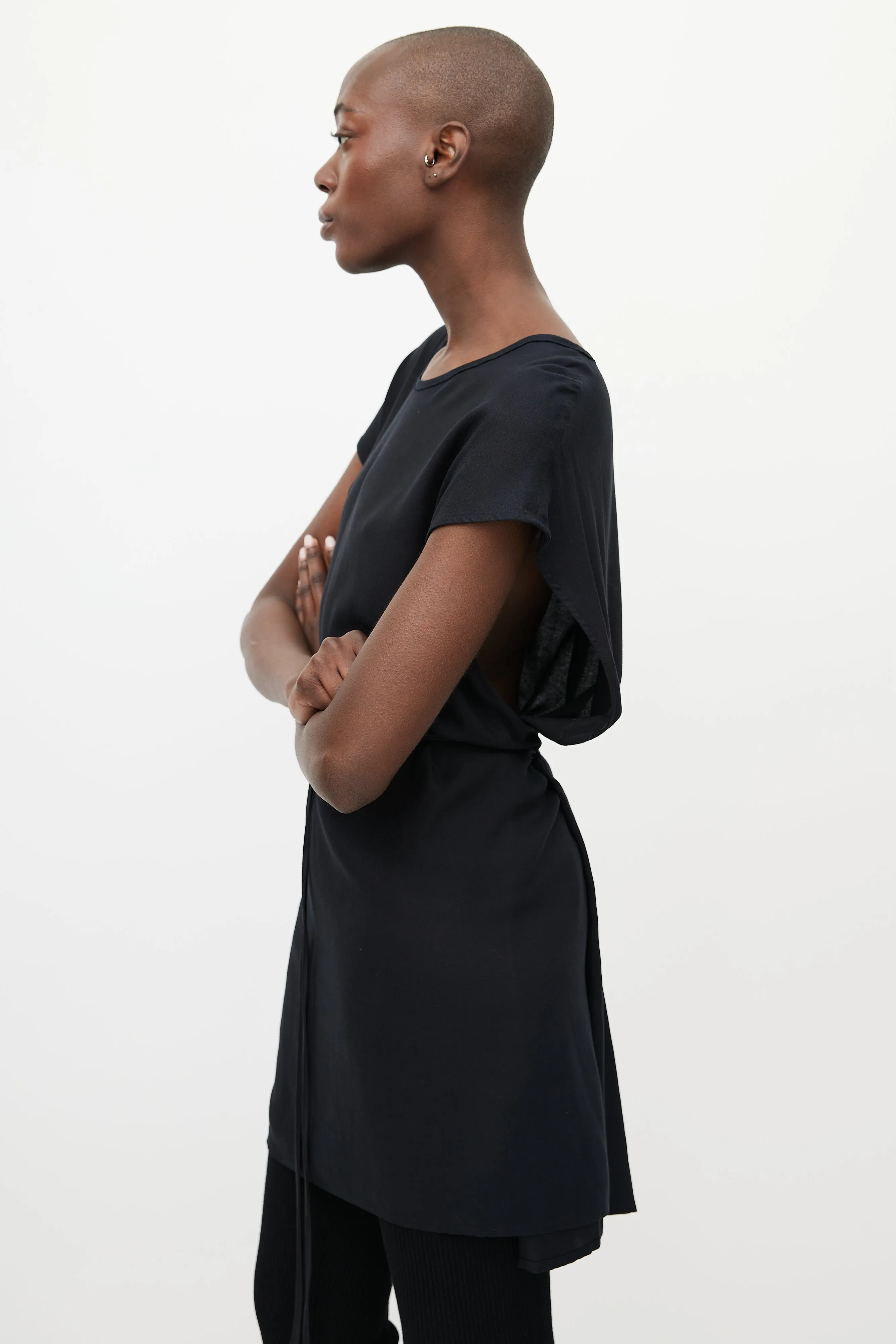 Black Wrap Tunic Dress