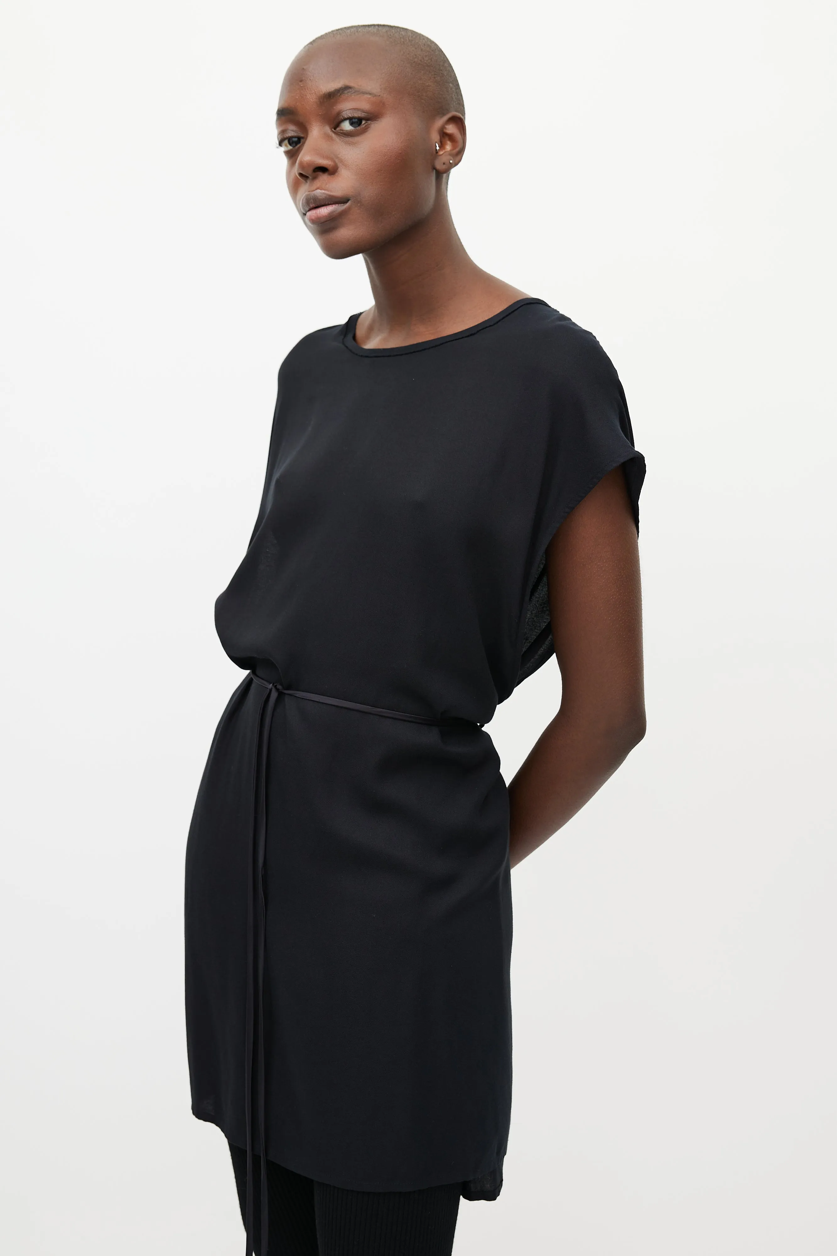 Black Wrap Tunic Dress