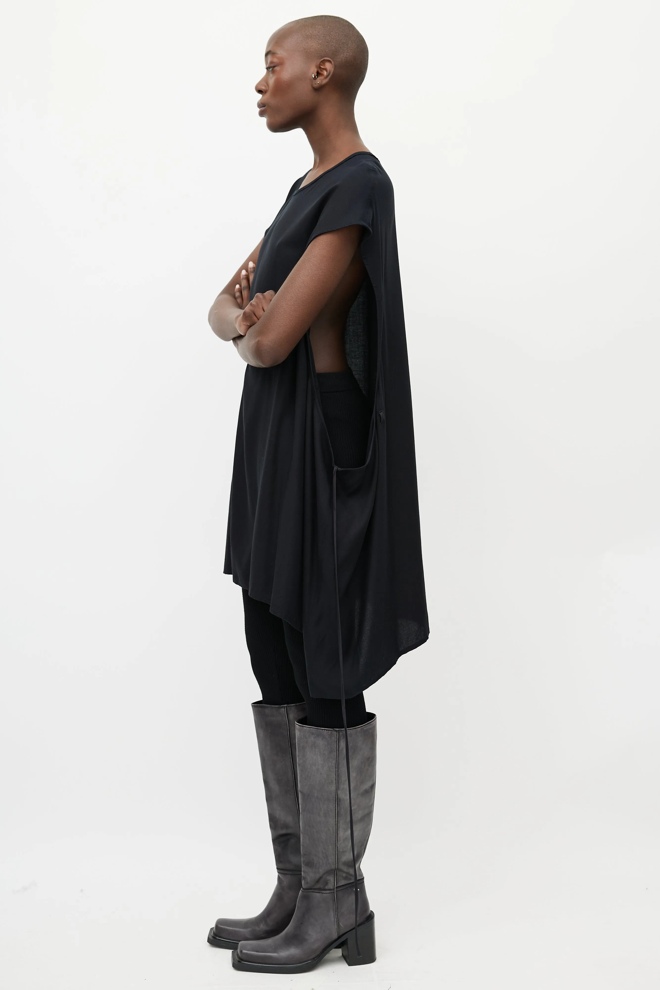 Black Wrap Tunic Dress