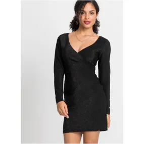 Bodyflirt Black Sparkly Wrap Dress