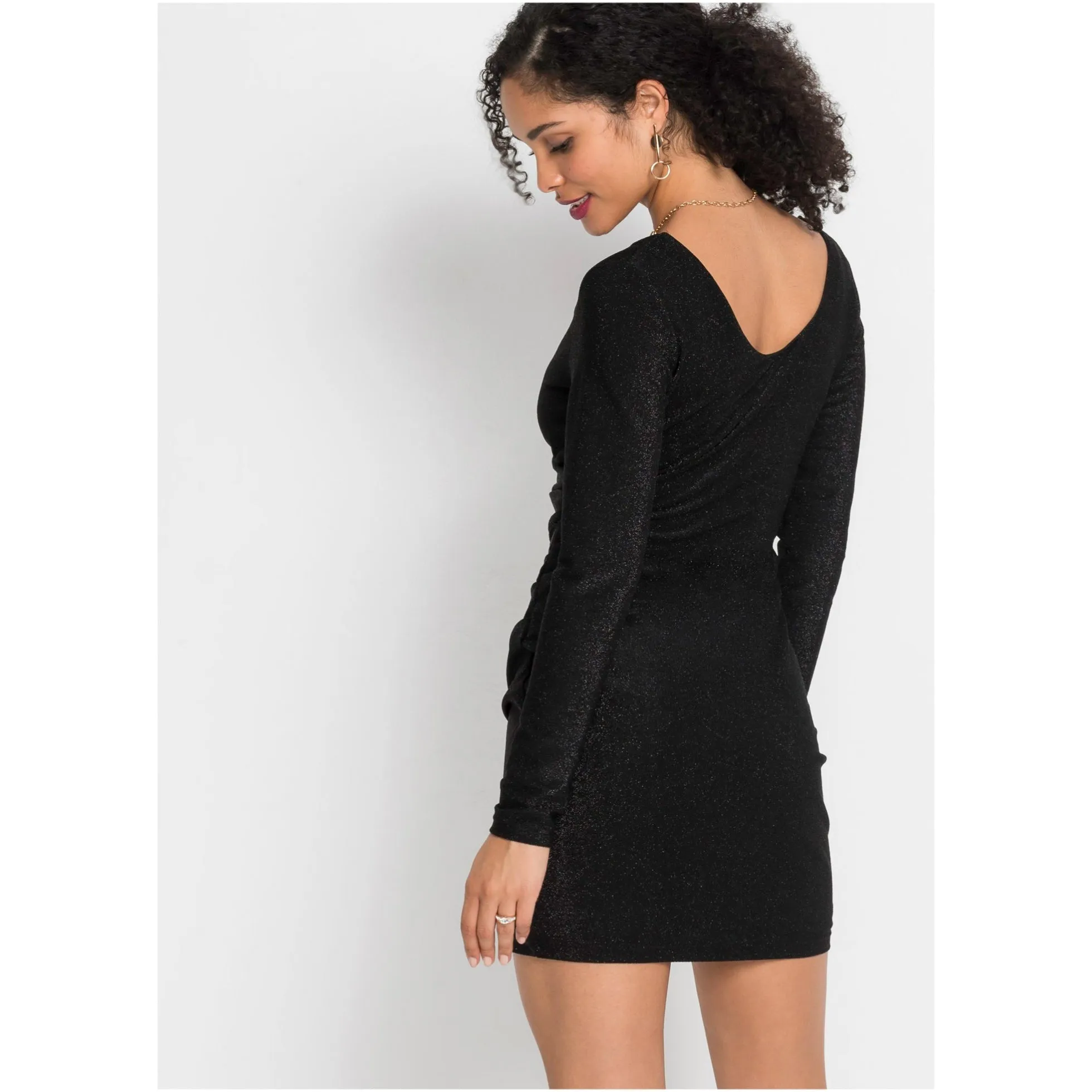 Bodyflirt Black Sparkly Wrap Dress