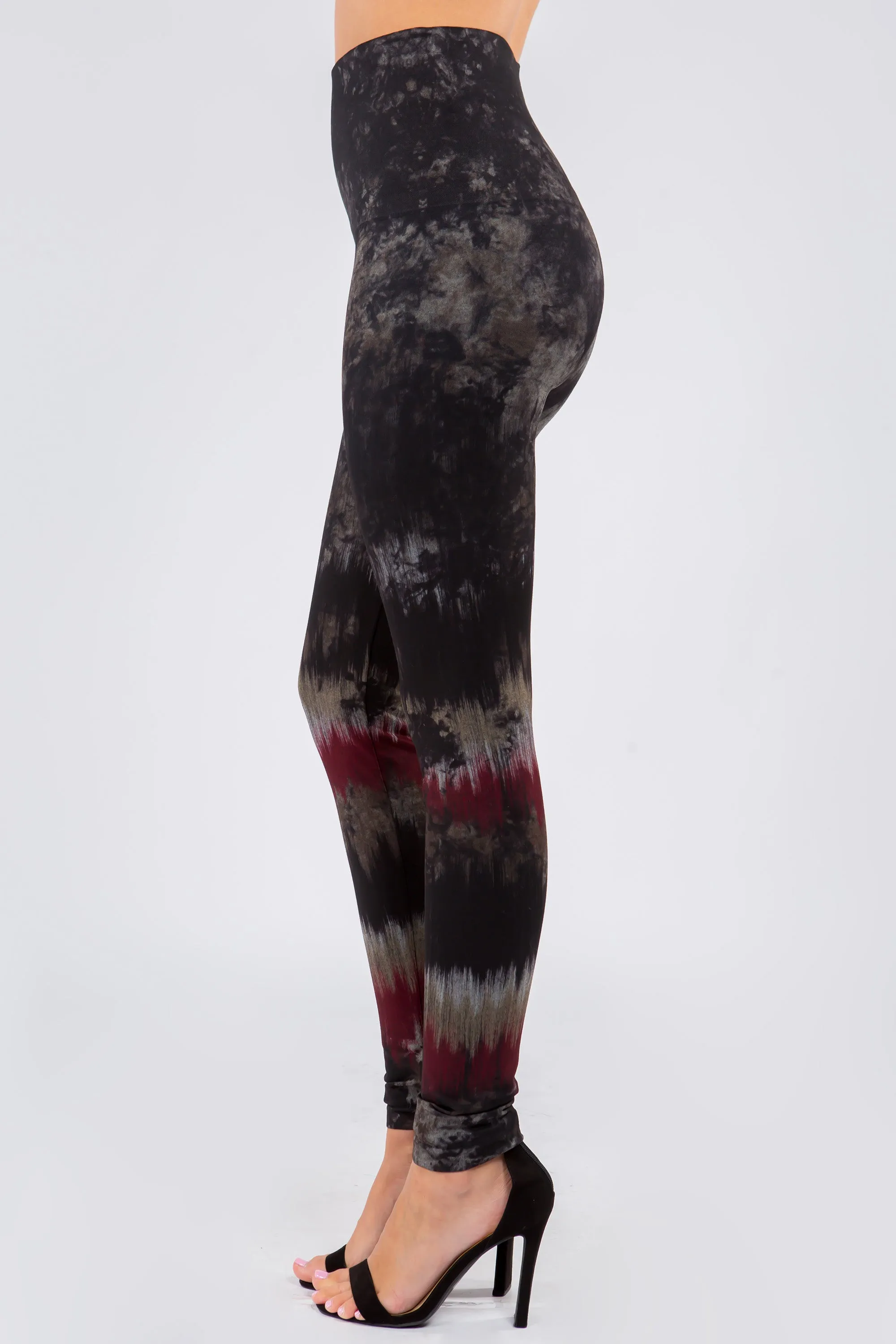 Border Tie-Dye Print Leggings